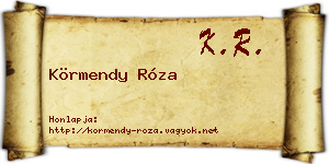 Körmendy Róza névjegykártya