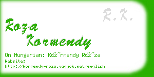 roza kormendy business card